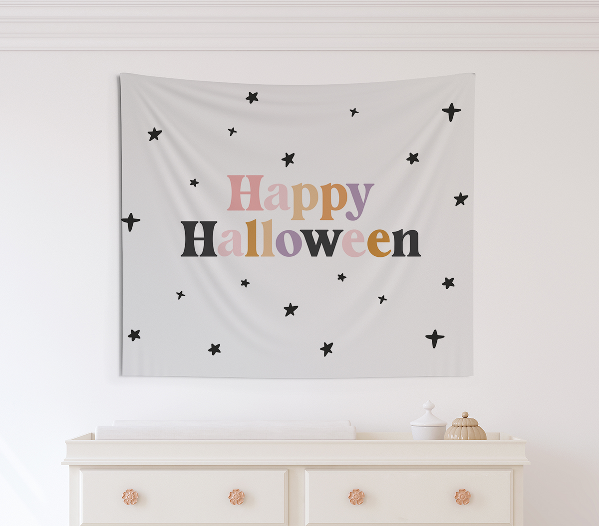 Happy Halloween Tapestry, Wall Decor, Banner, Halloween Banner, Boo Banner, Halloween Decor