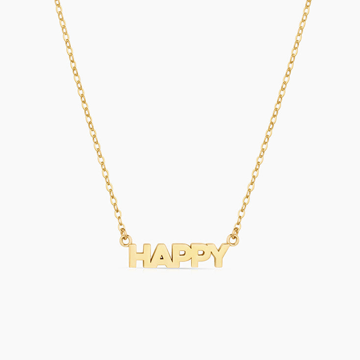 Happy Script Necklace