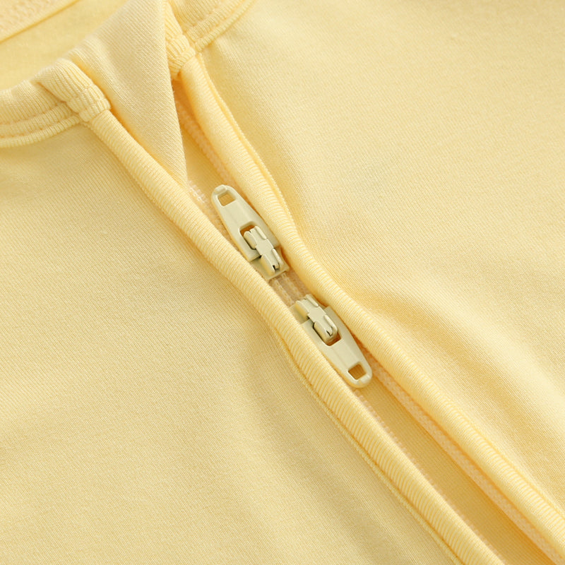 Happy Yellow Zippered Baby Romper