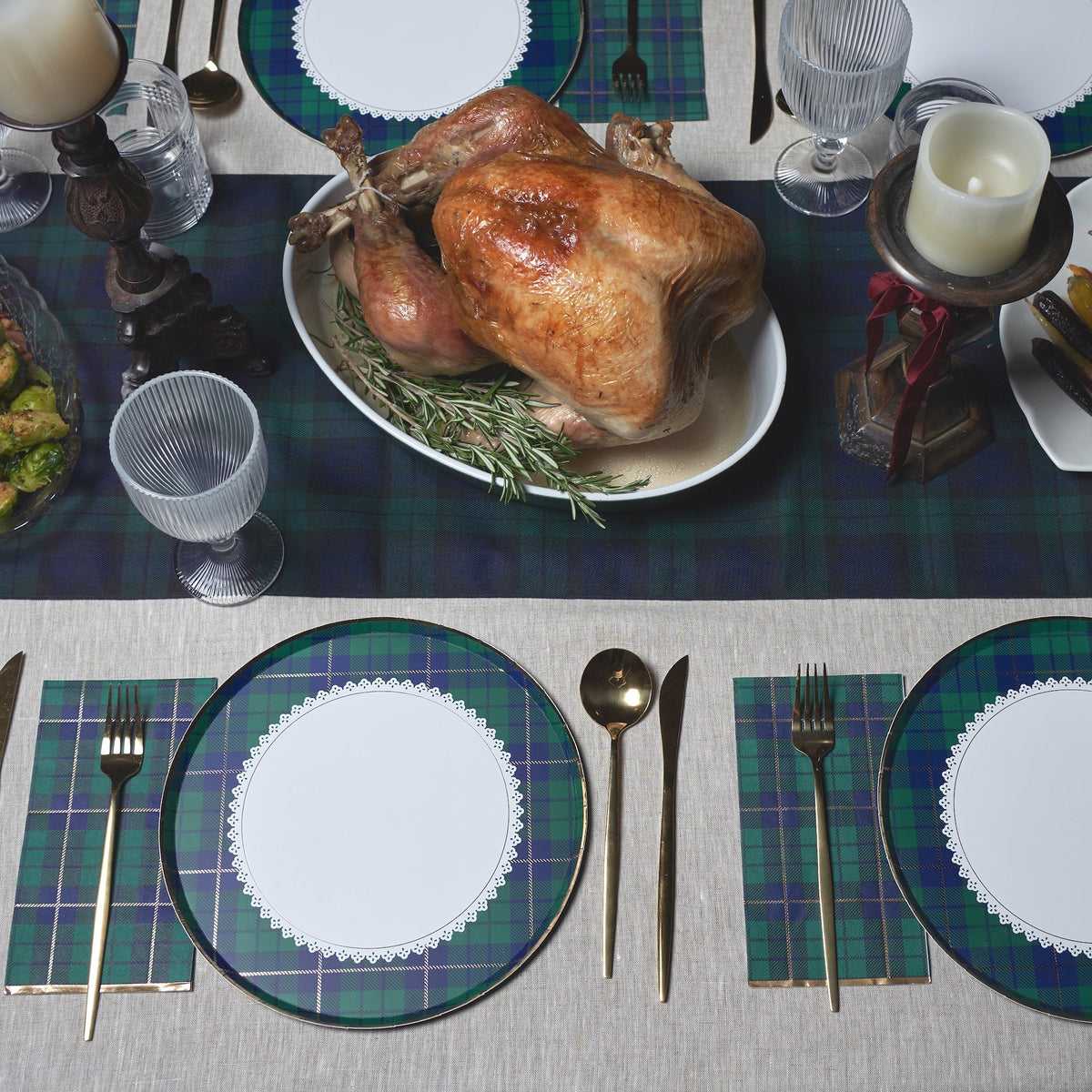 Tartan Christmas - Plaid Christmas Napkins - Dinner Napkins