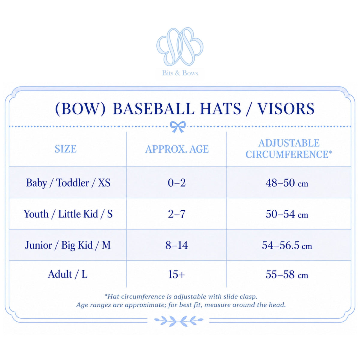 Mini Bow Baseball Hat (baby/toddler, Youth)