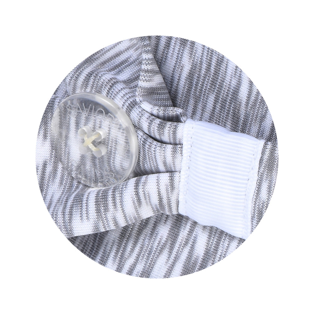 Cozy Light Gray Savior Headbands With Buttons For Masks