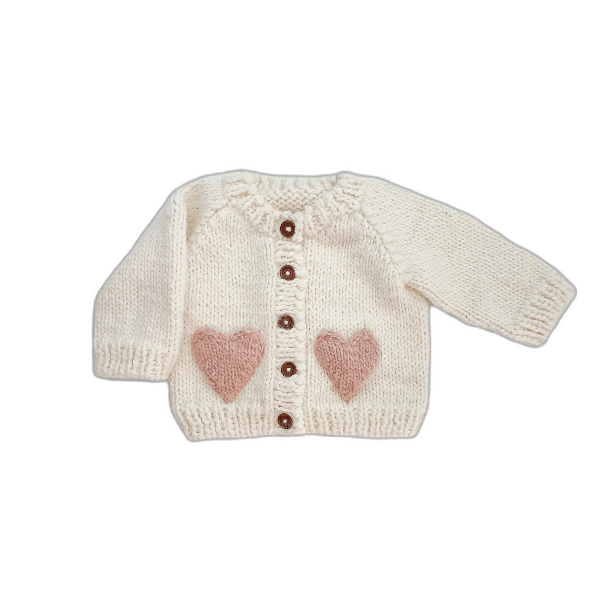 Heart Cardigan, Blush