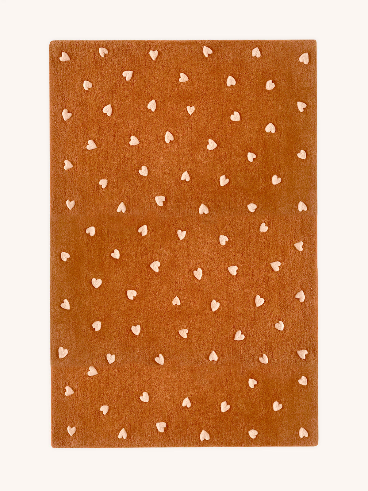 Rug Hearts Brown / Pink Print 5.5 X 7.9 Ft