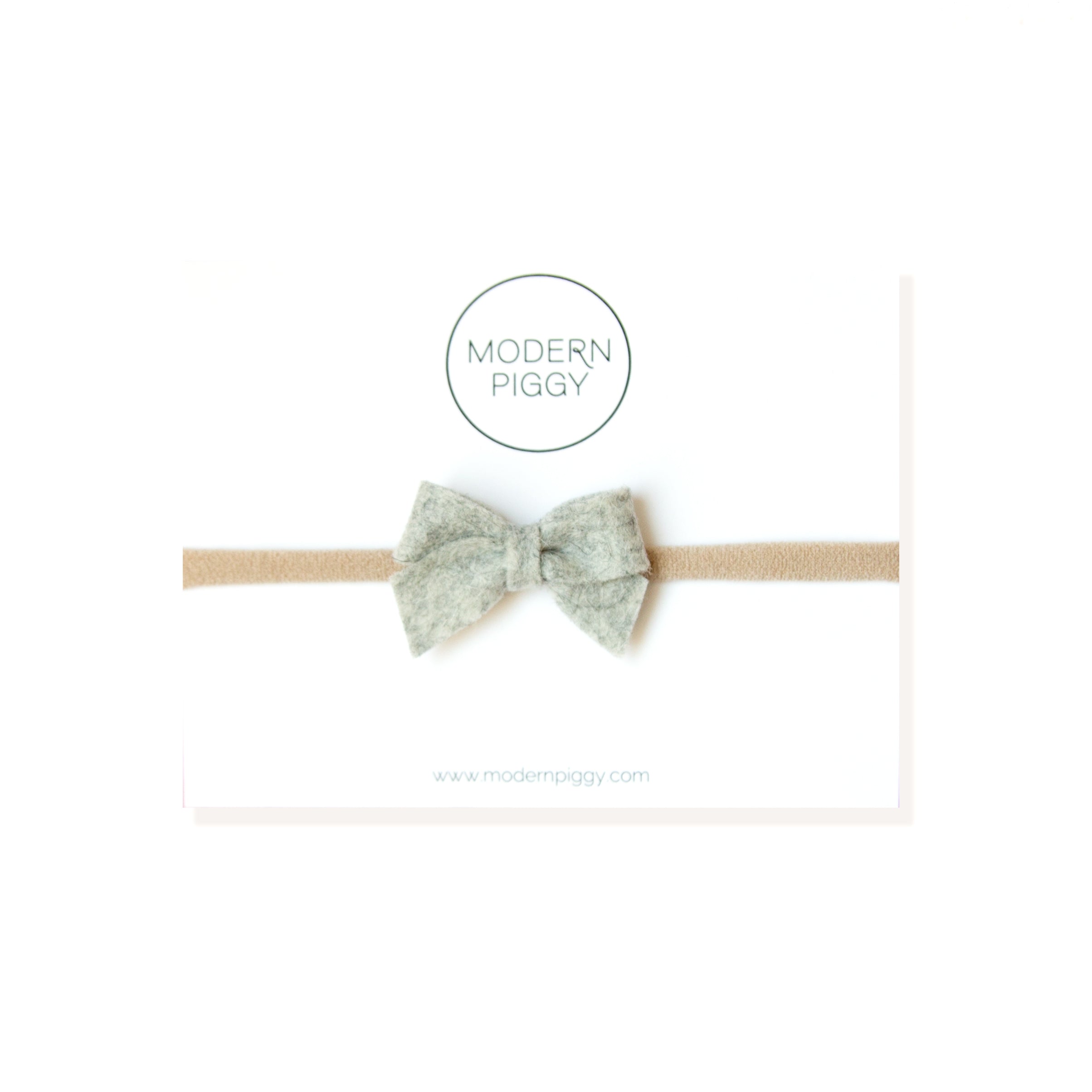 Heather Grey | Felt Baby Bow