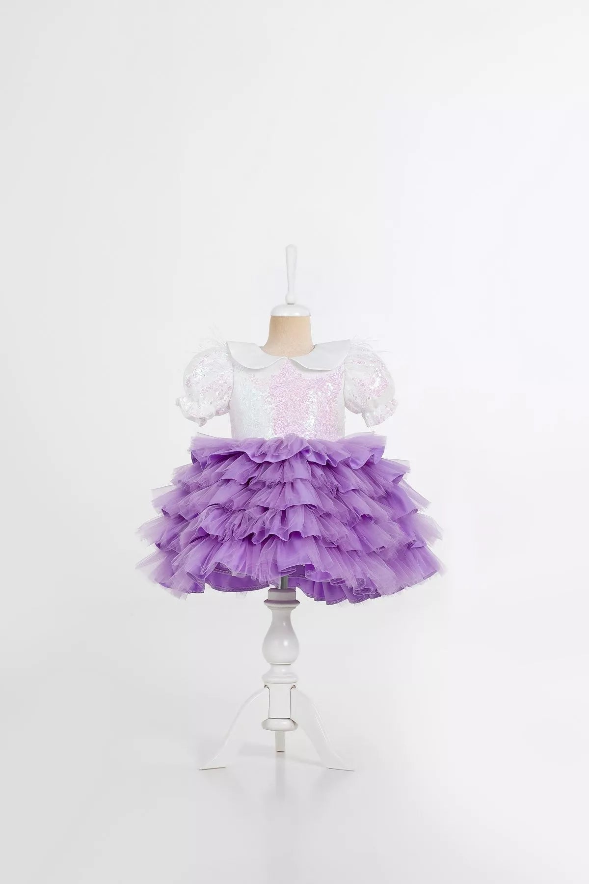 Helena White & Lilac Party Dress