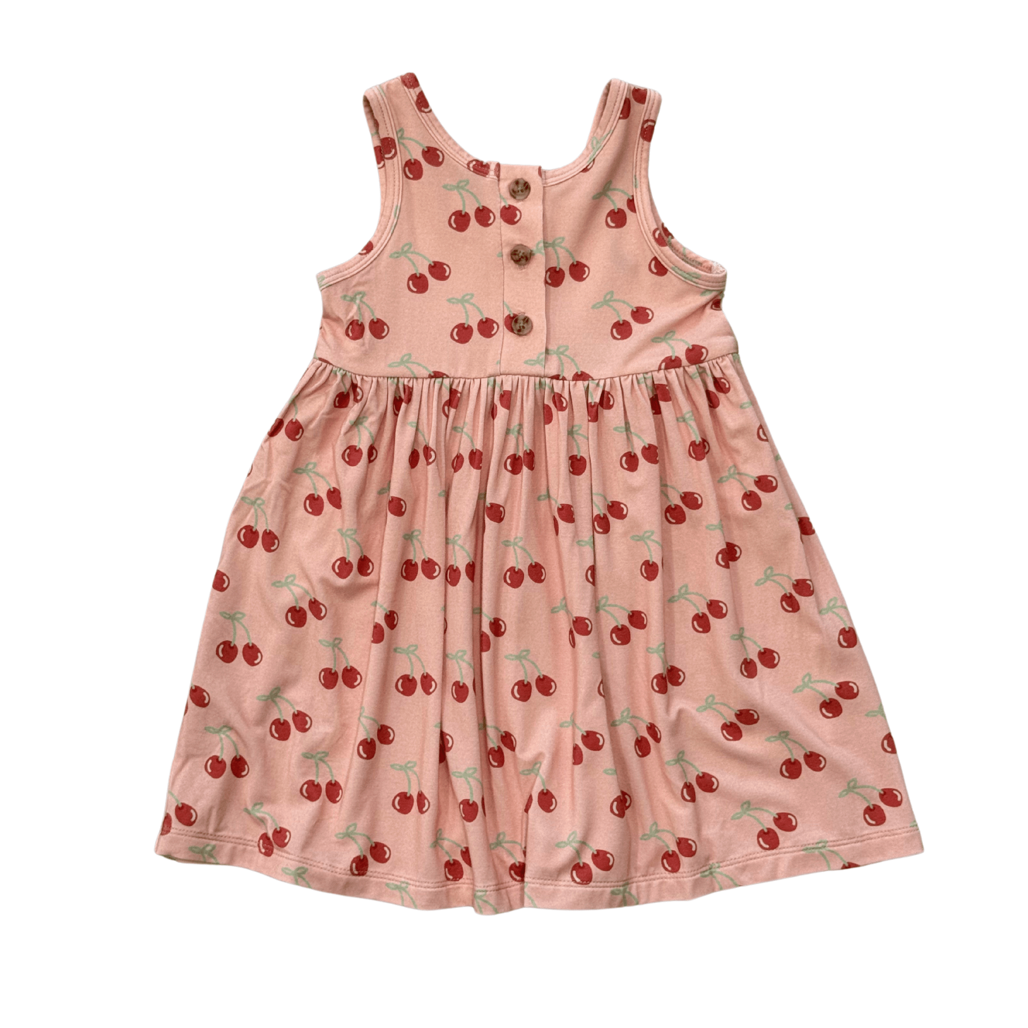 Girls Henley Tank Dress In Cherries