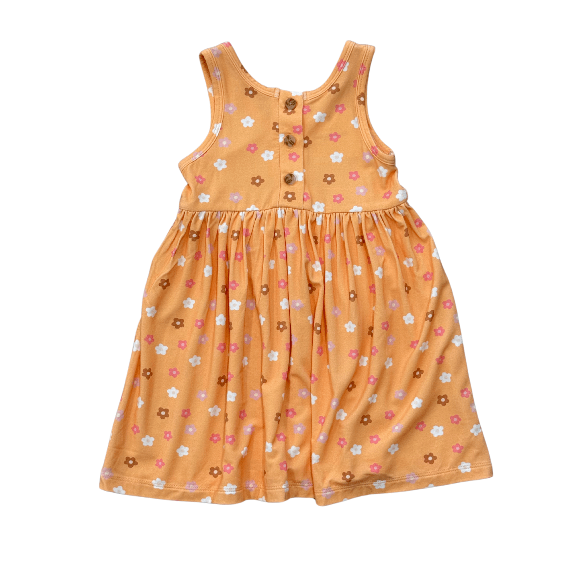 Girls Henley Tank Dress In Desert Mist Blooms
