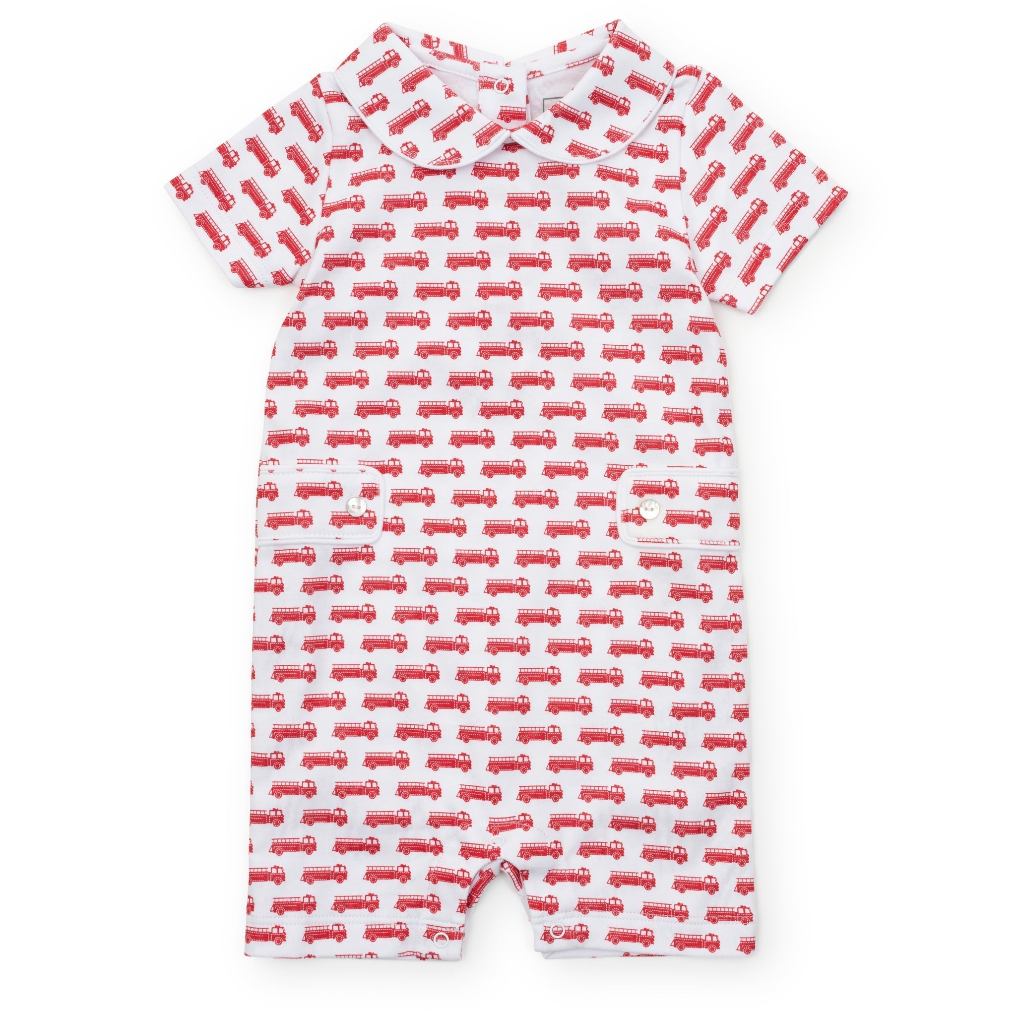 Henry Boys' Pima Cotton Shortall - Fire Truck Red
