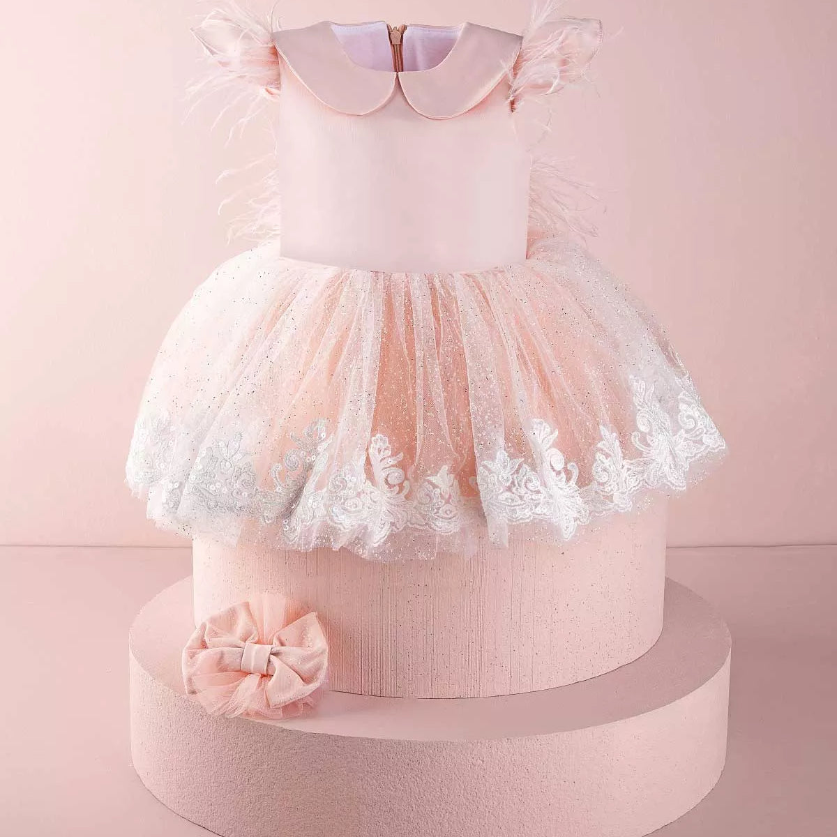 THA Dressing Hermione Pink Baby Dress with Tulle Skirt
