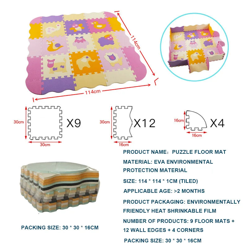 25-pcs Set Modular Play Mat 2 In 1 Puzzle Multivariant