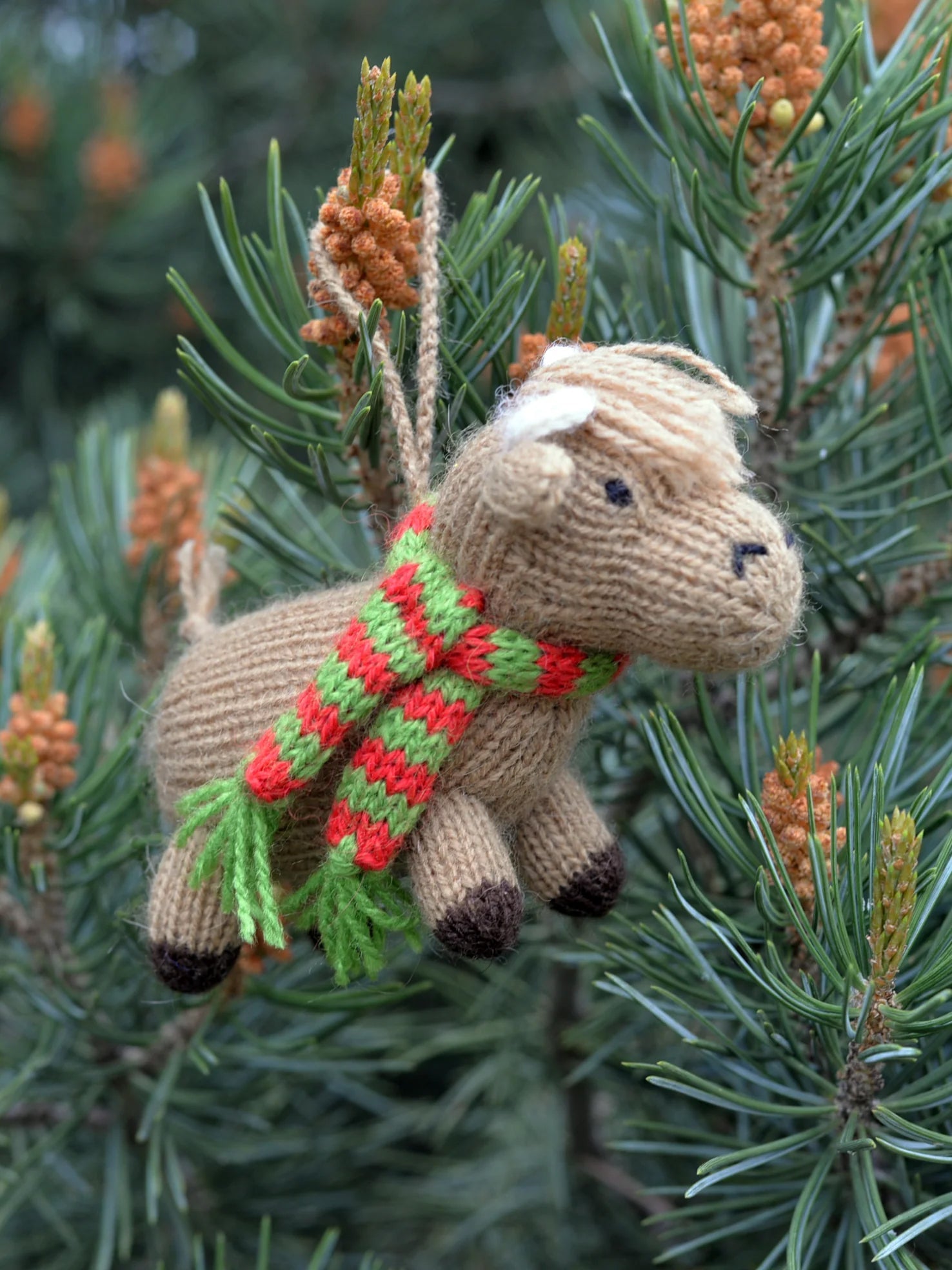 Softie Handknit Highland Cow Ornament