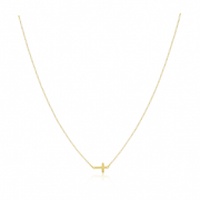 Elsa Side Cross Necklace White