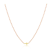 Elsa Side Cross Necklace Red