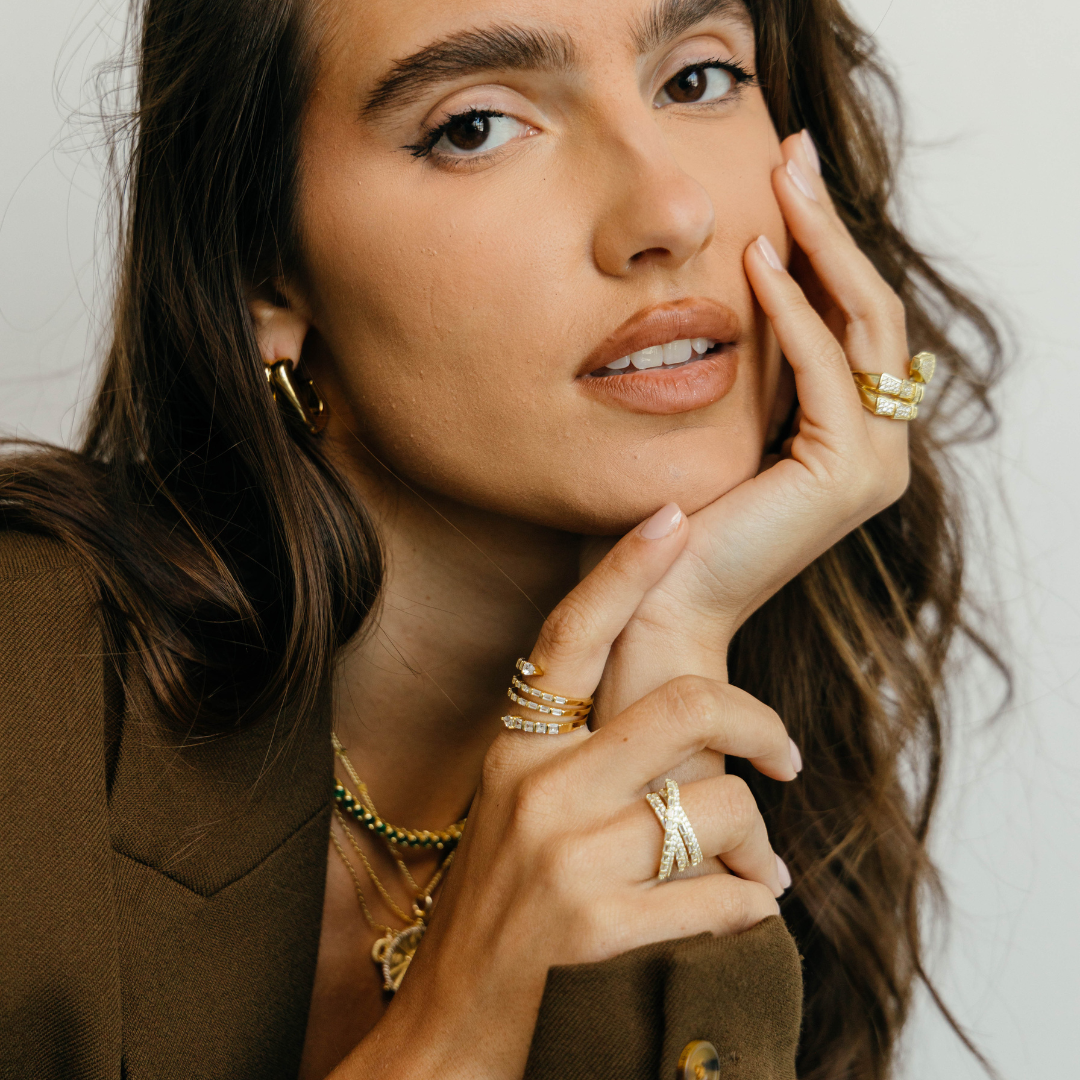 Rachel Criss-cross Pave Ring
