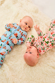 Soft & Stretchy Zipper Footie - Christmas Town