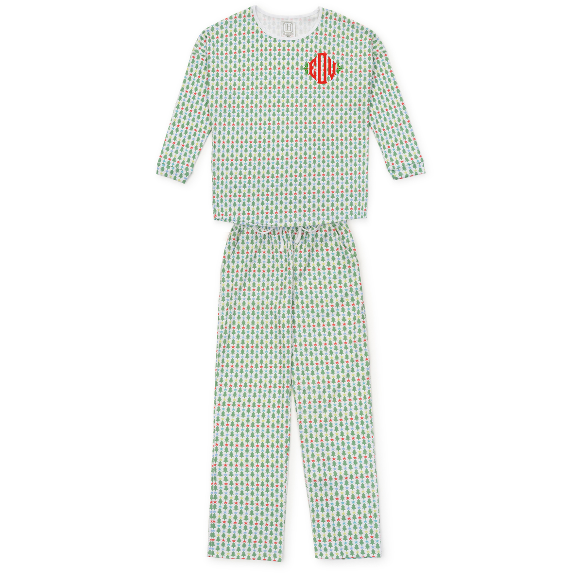 Audrey Women's Longsleeve Top Pant Set - Tree Topper Stars