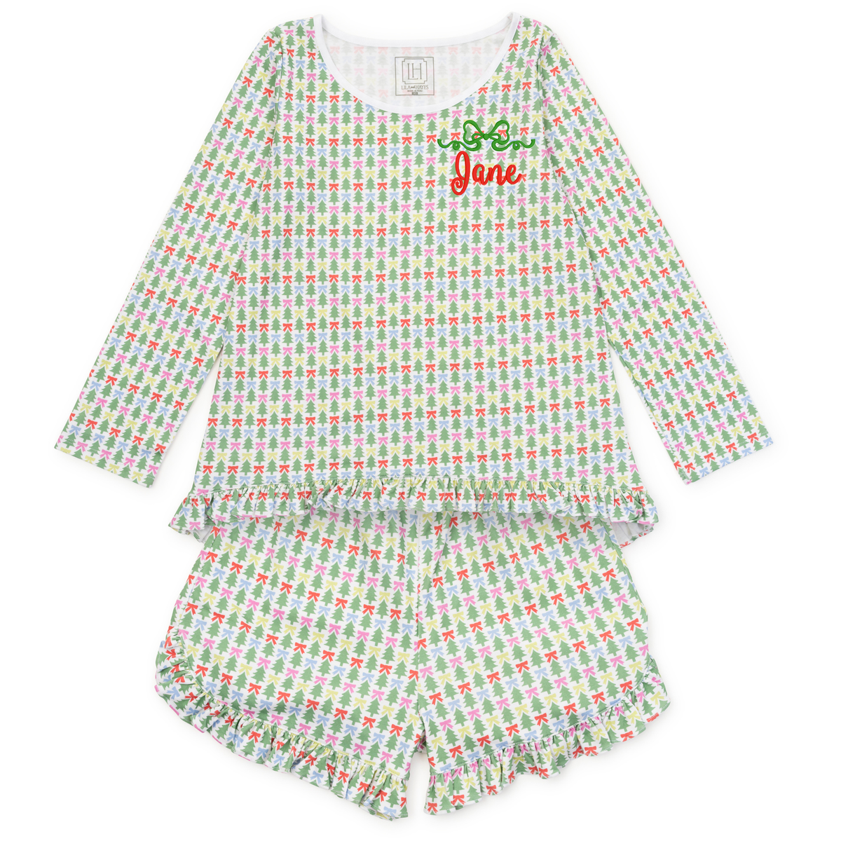 Kathryn Women's Pajama Short Set - Tree Topper Bows