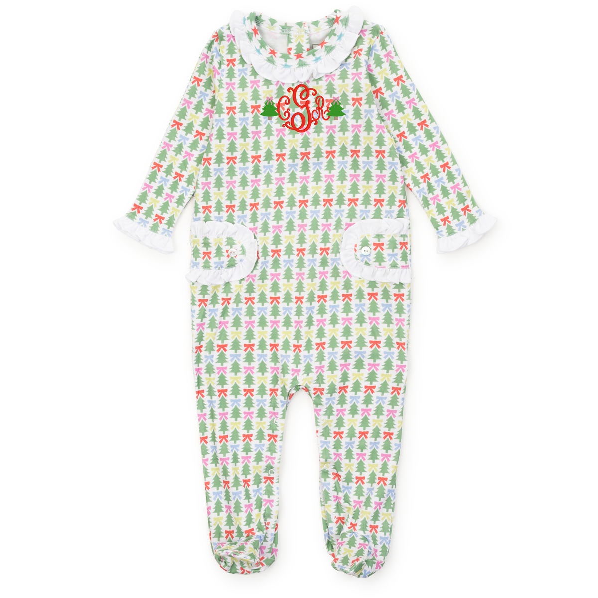 Lucy Girls' Romper - Tree Topper Bows
