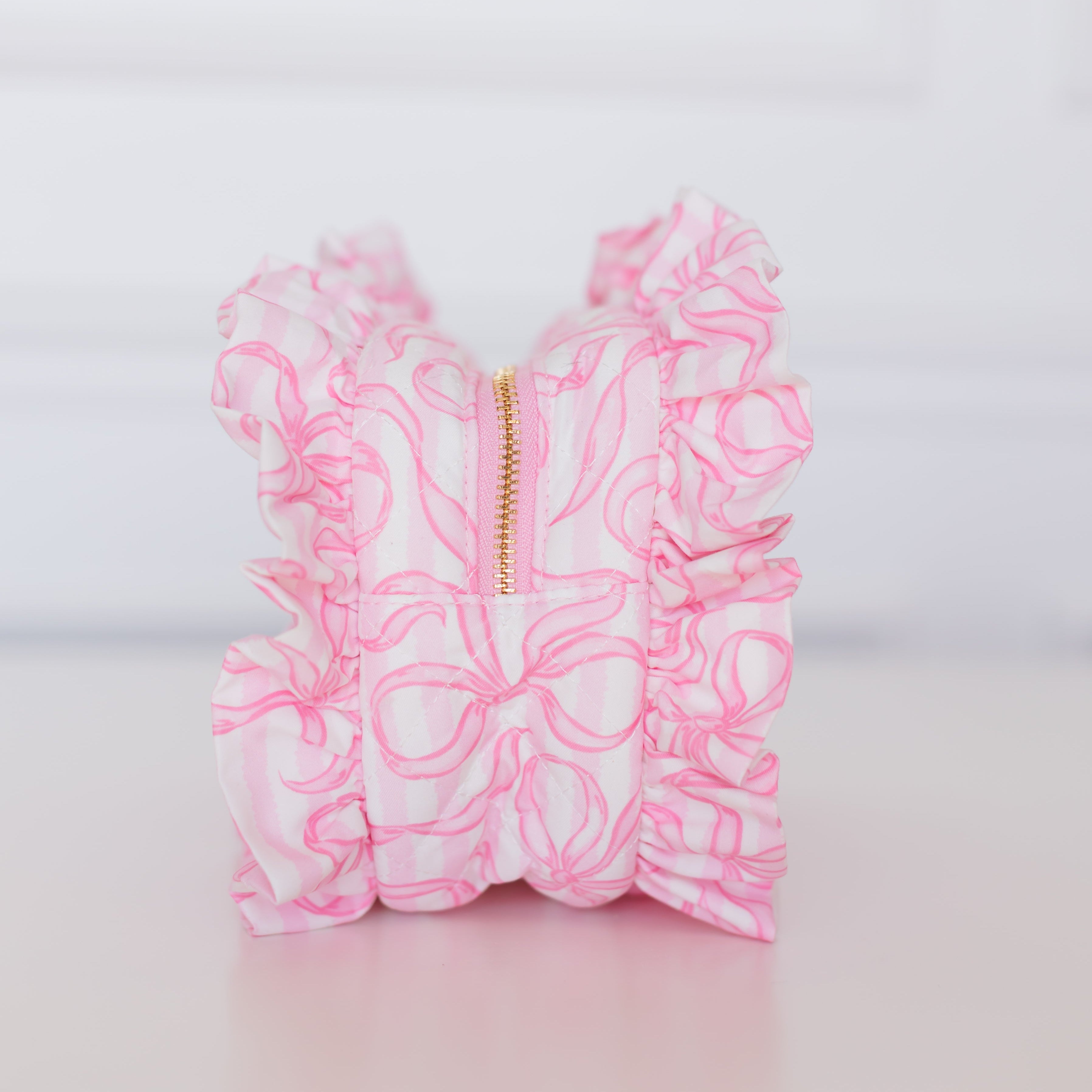 Quilted Coquette Large Clear Pouch