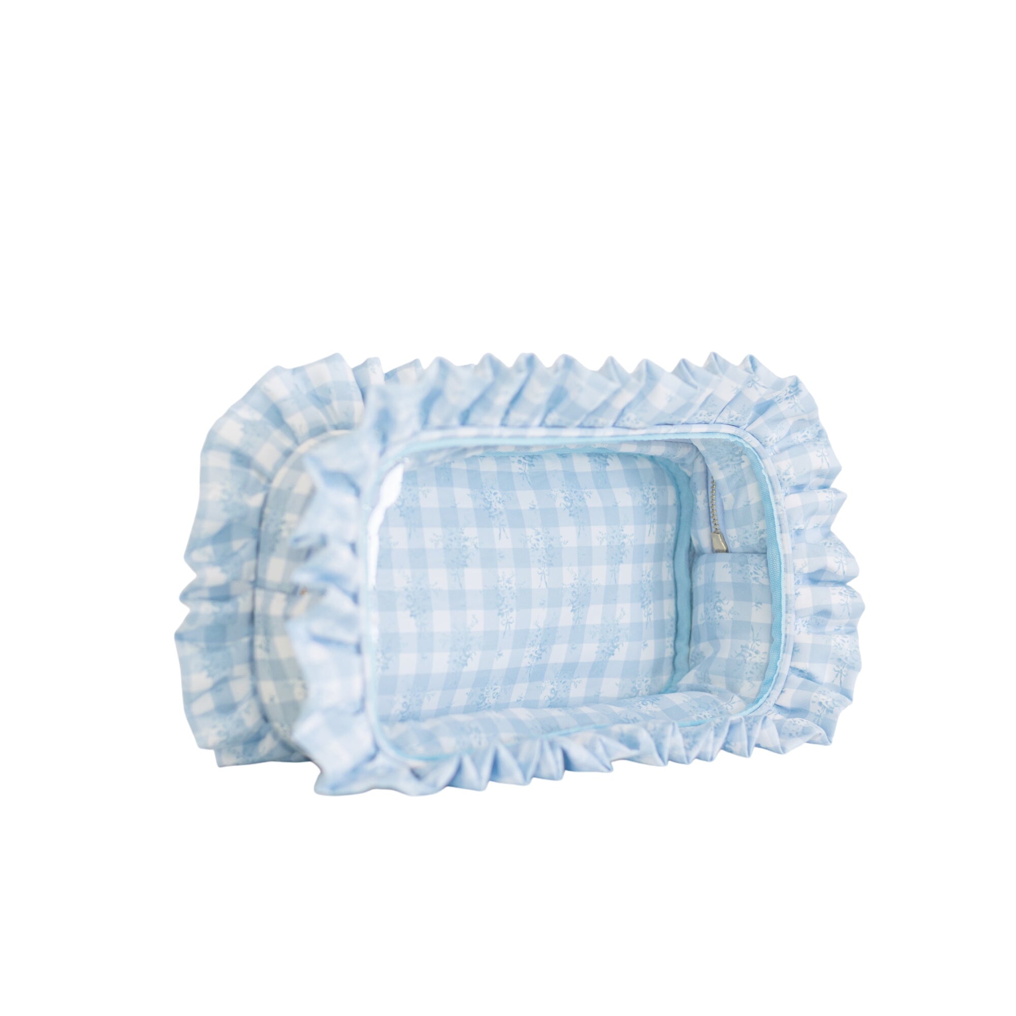 Ruffled Nylon Large Clear Pouch
