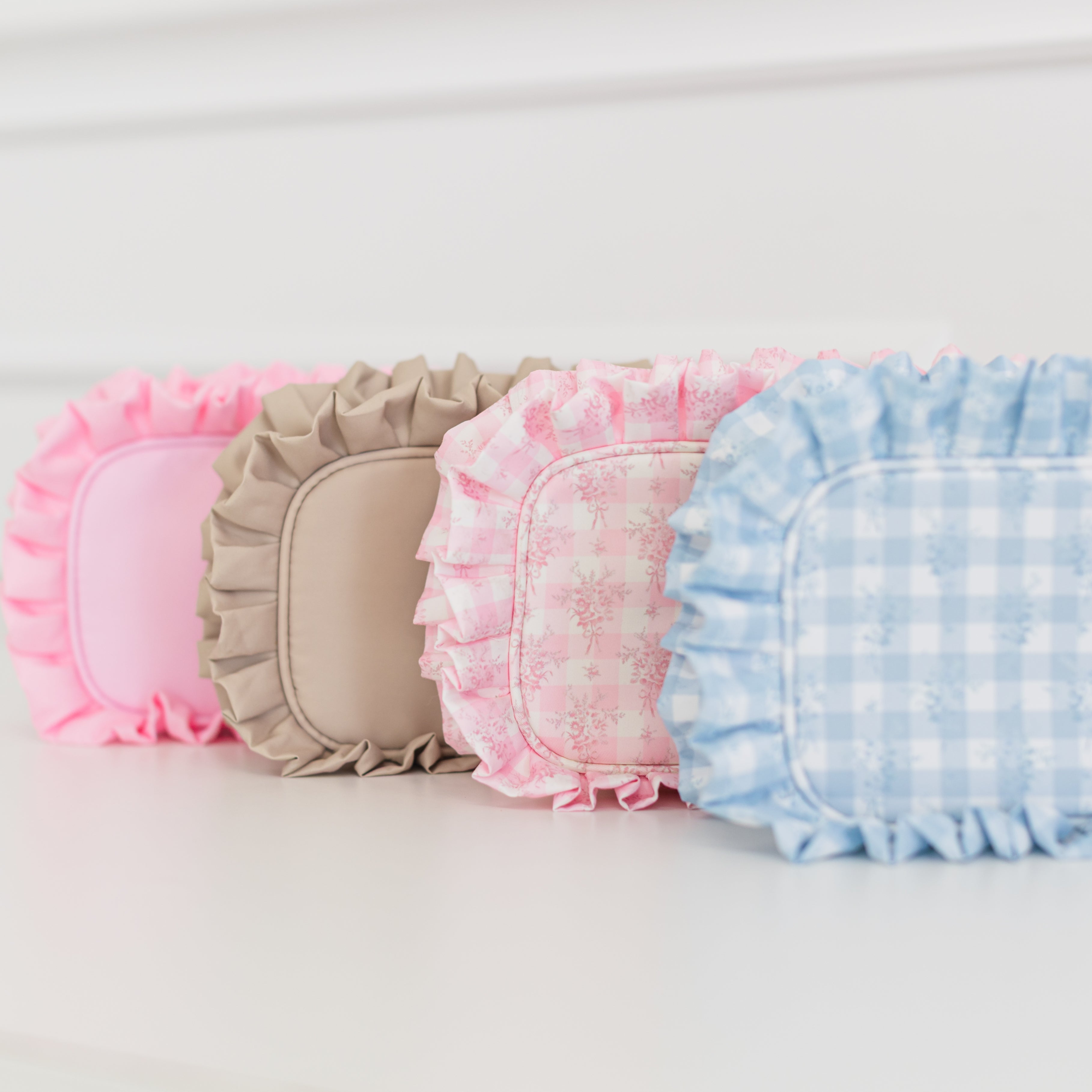 Ruffled Nylon Medium Pouch