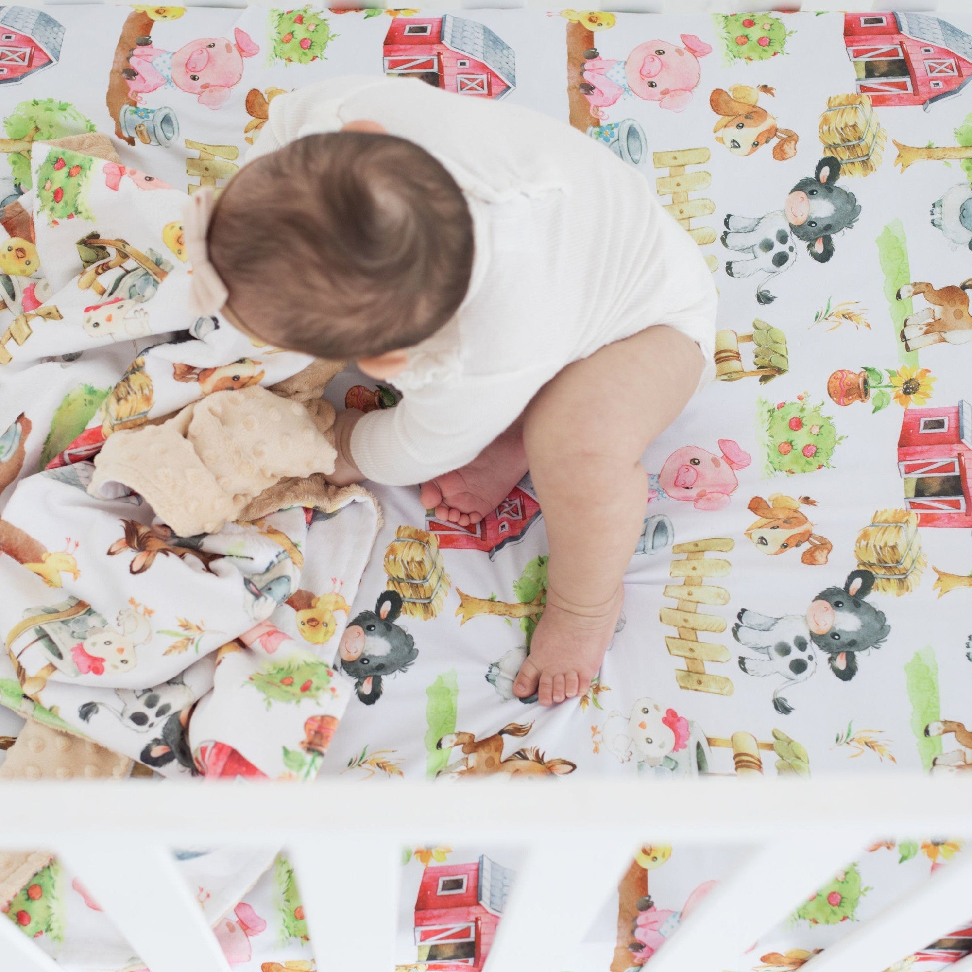 Farm Animals Fitted Crib Sheet
