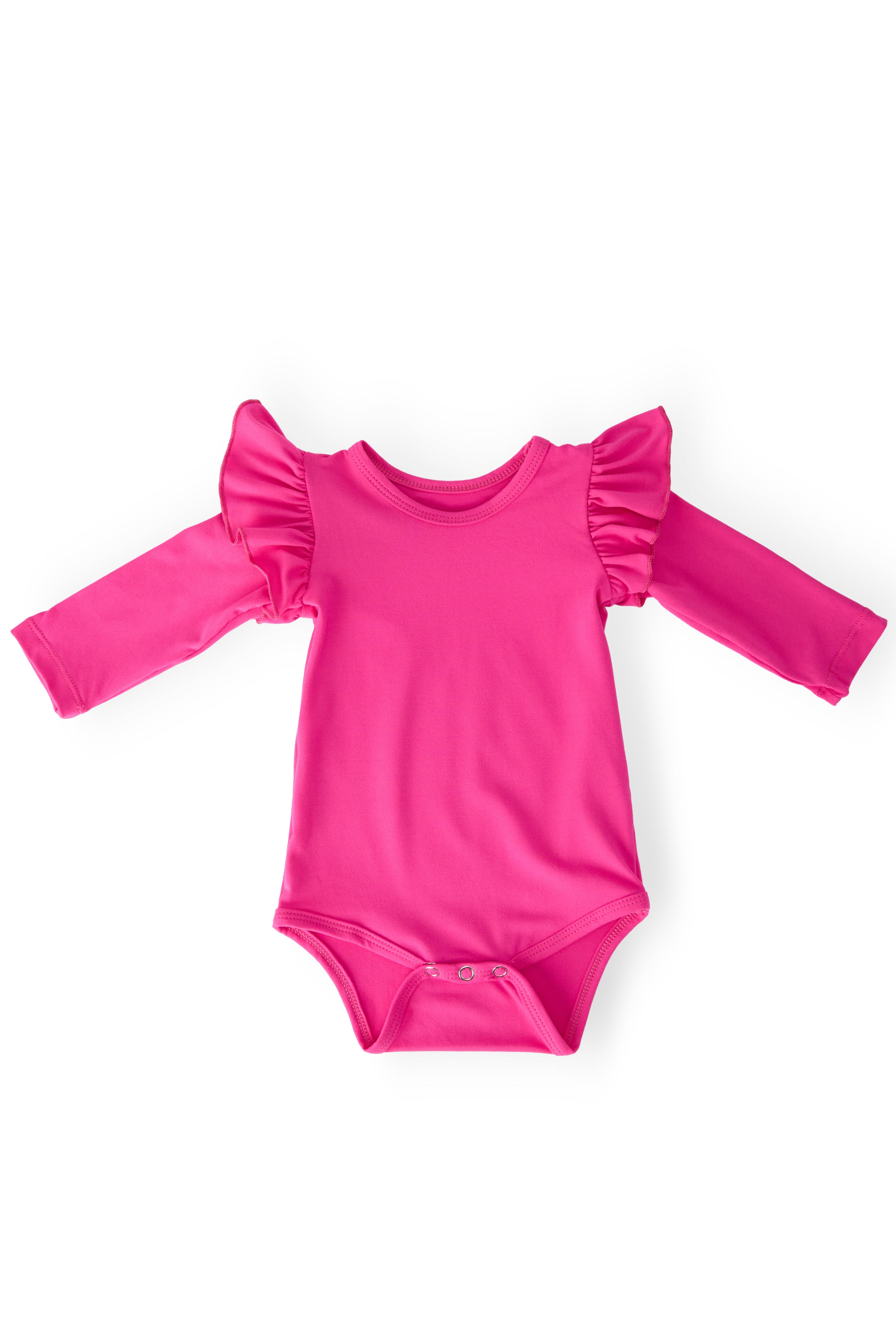 Hot Pink L/s Flutter Bodysuit