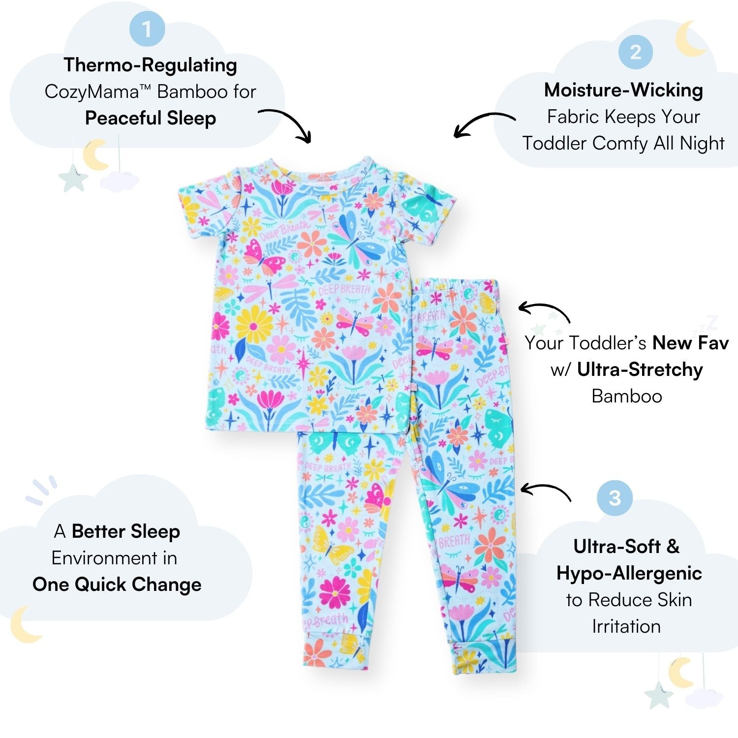 The Second-skin 2-piece Pajama | Om Baby | "deep Breath"