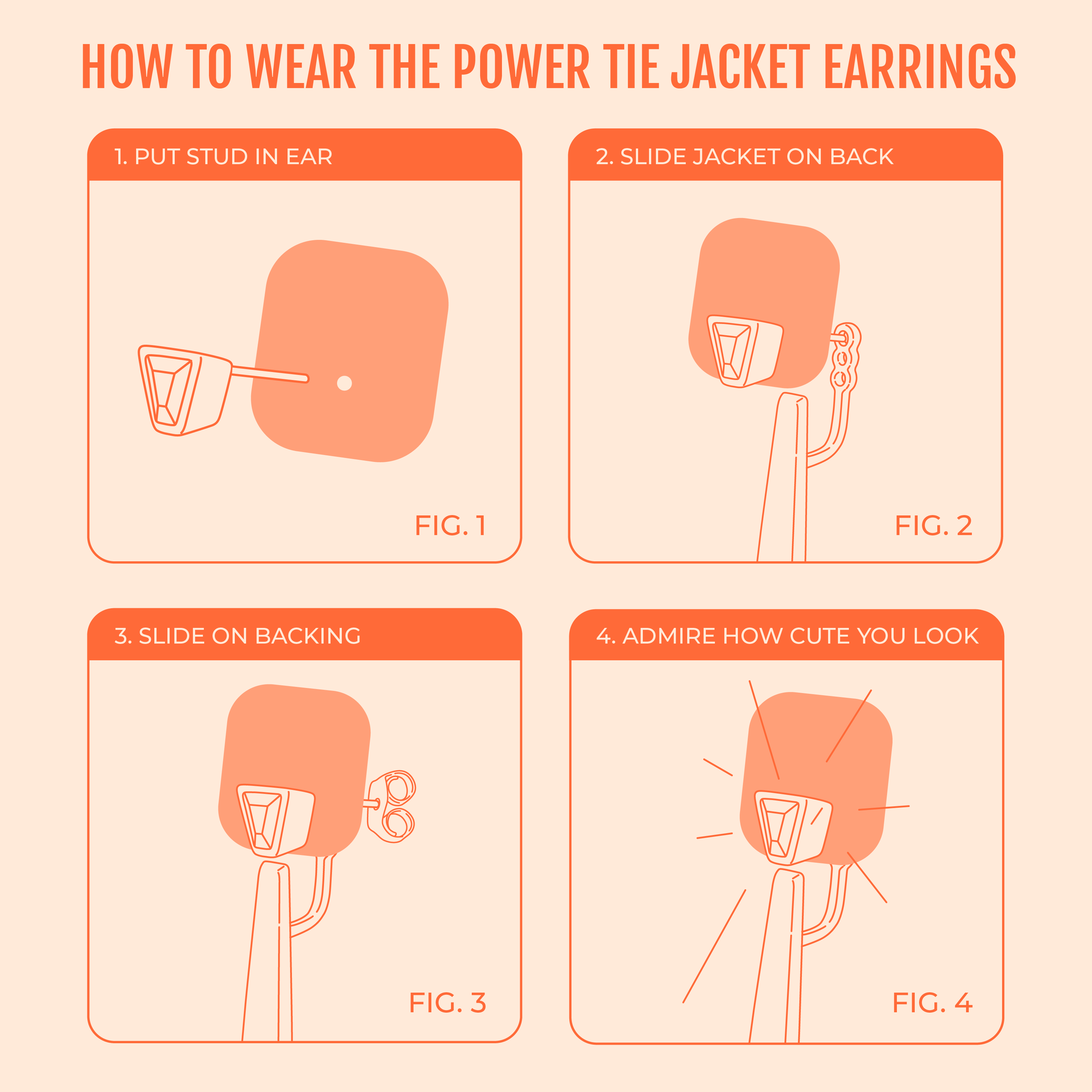 Power Tie Jacket Earrings