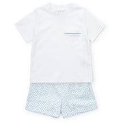 Hudson Boys' Short Set - School Plaid Blue
