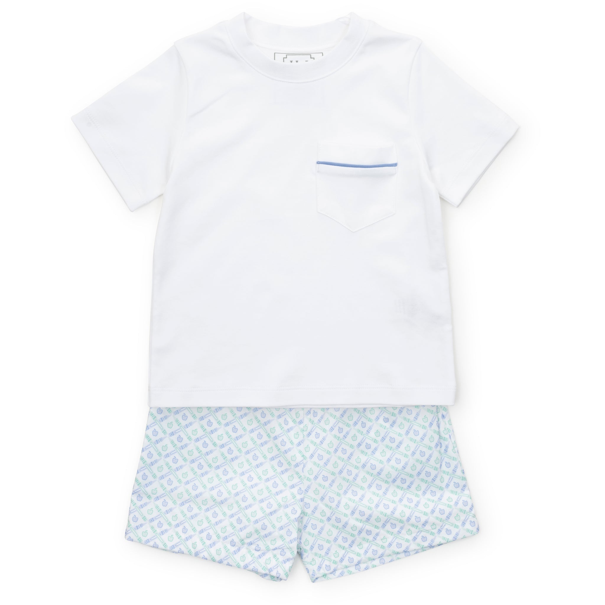 Hudson Boys' Short Set - School Plaid Blue