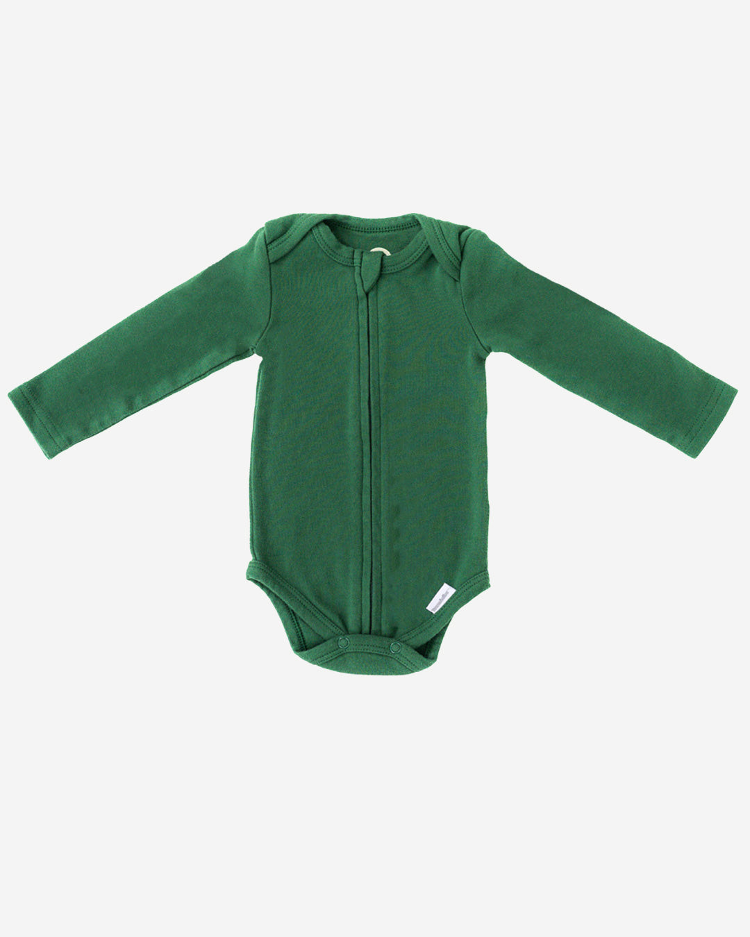 Long Sleeve Zipper Bodysuit In Hunter, 9-12m