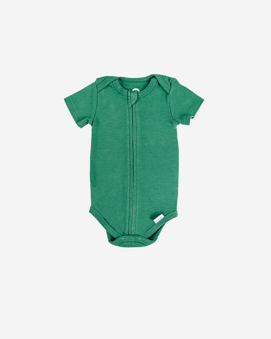 Short Sleeve Zipper Bodysuit In Hunter, 9-12m