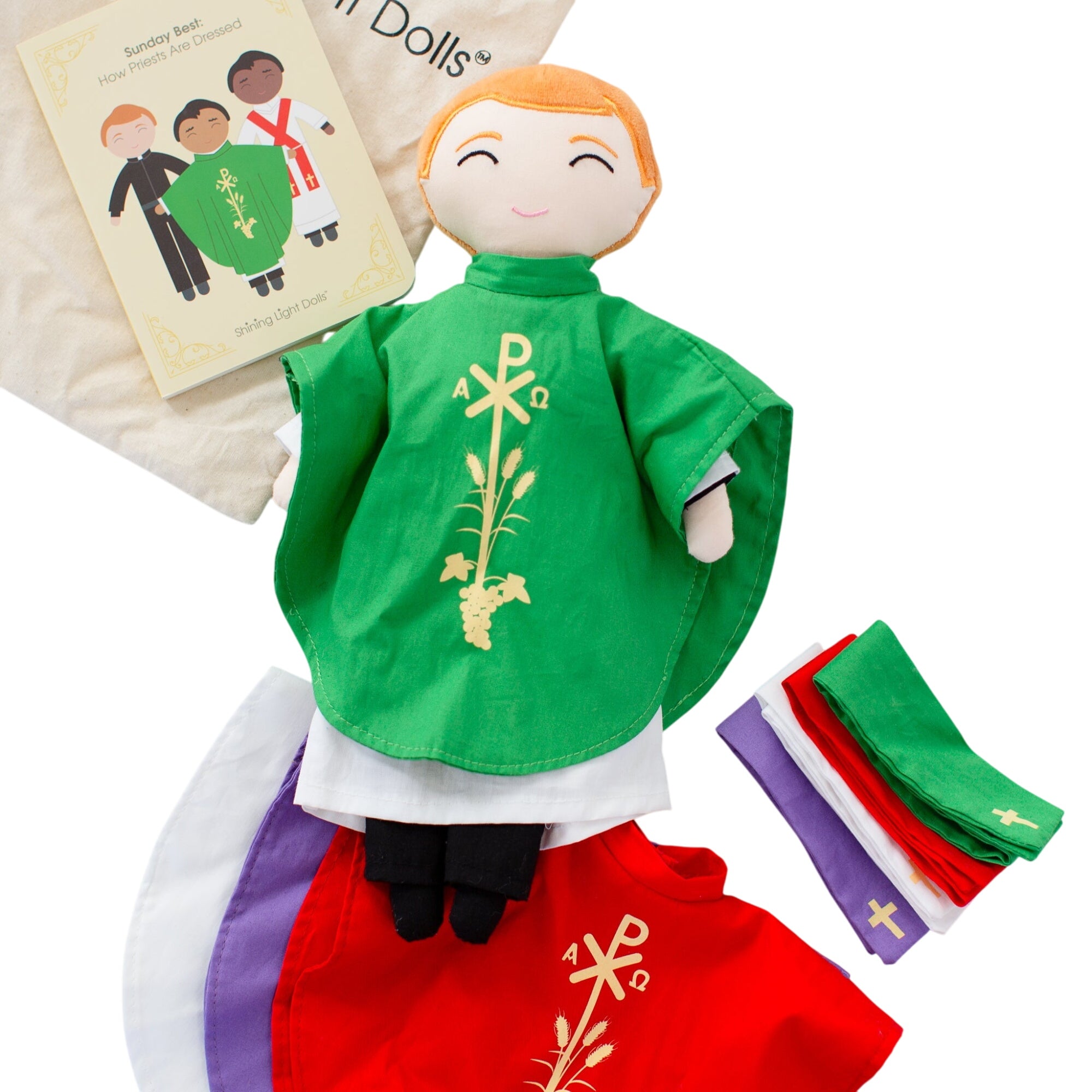 Father Paul Catholic Priest Rag Doll 14 Piece Set