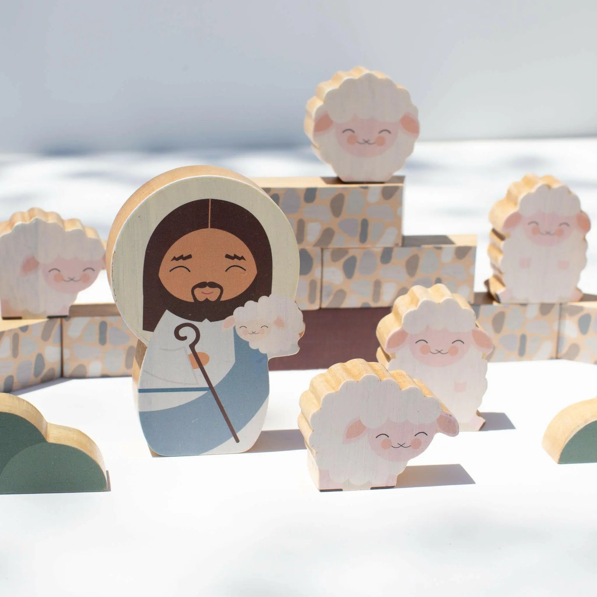 Jesus The Good Shepherd Wooden Playset