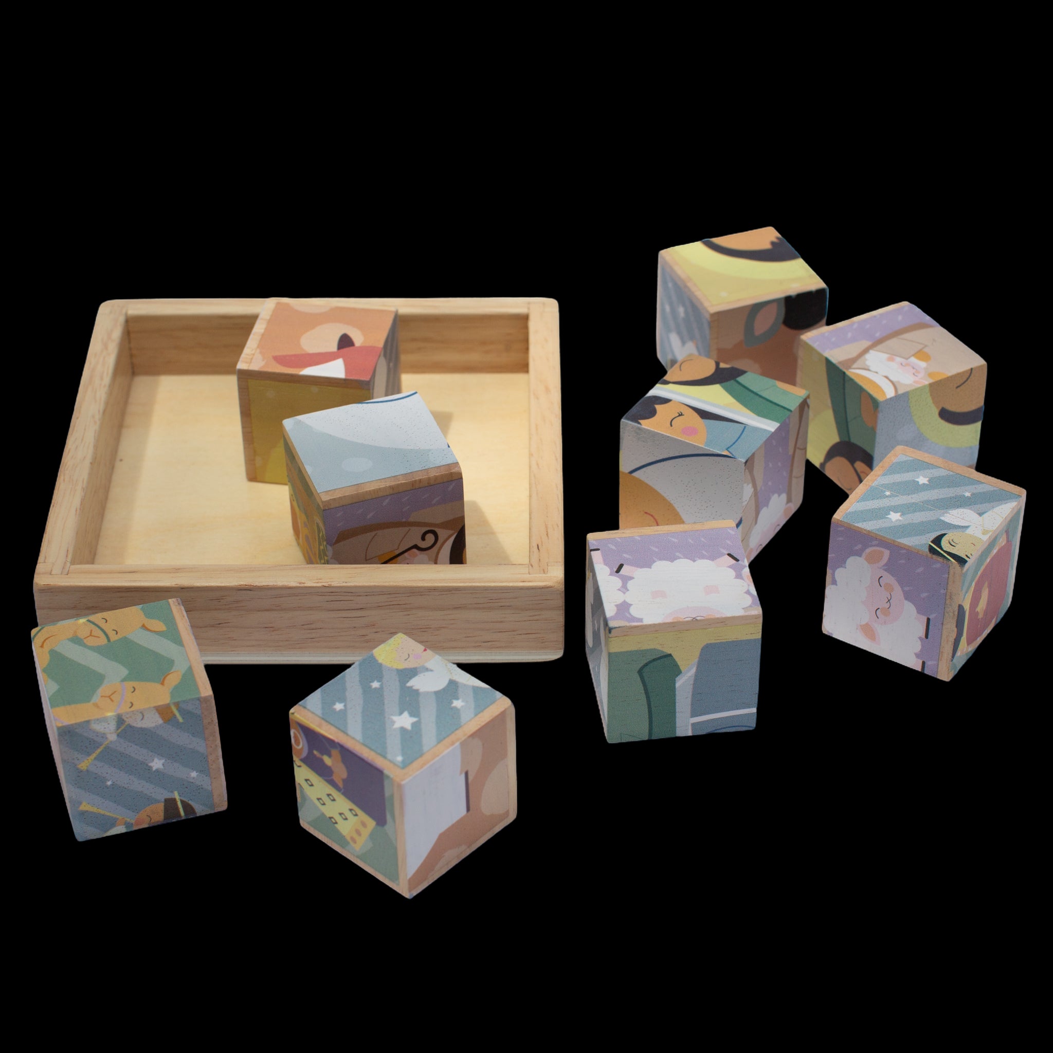 Christmas Nativity Wooden Cube Puzzle