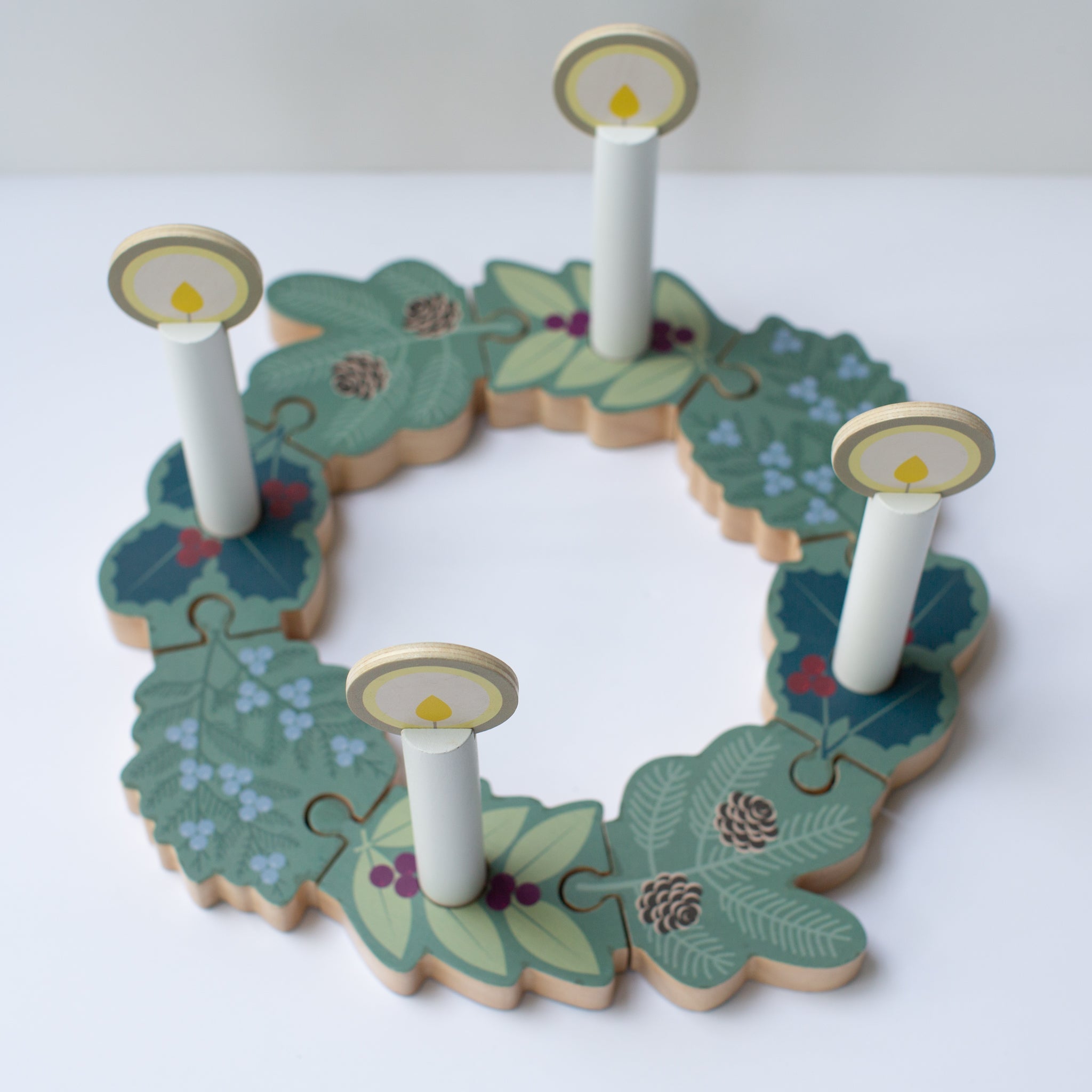 Double-sided Advent To Christmas Wooden Wreath Set