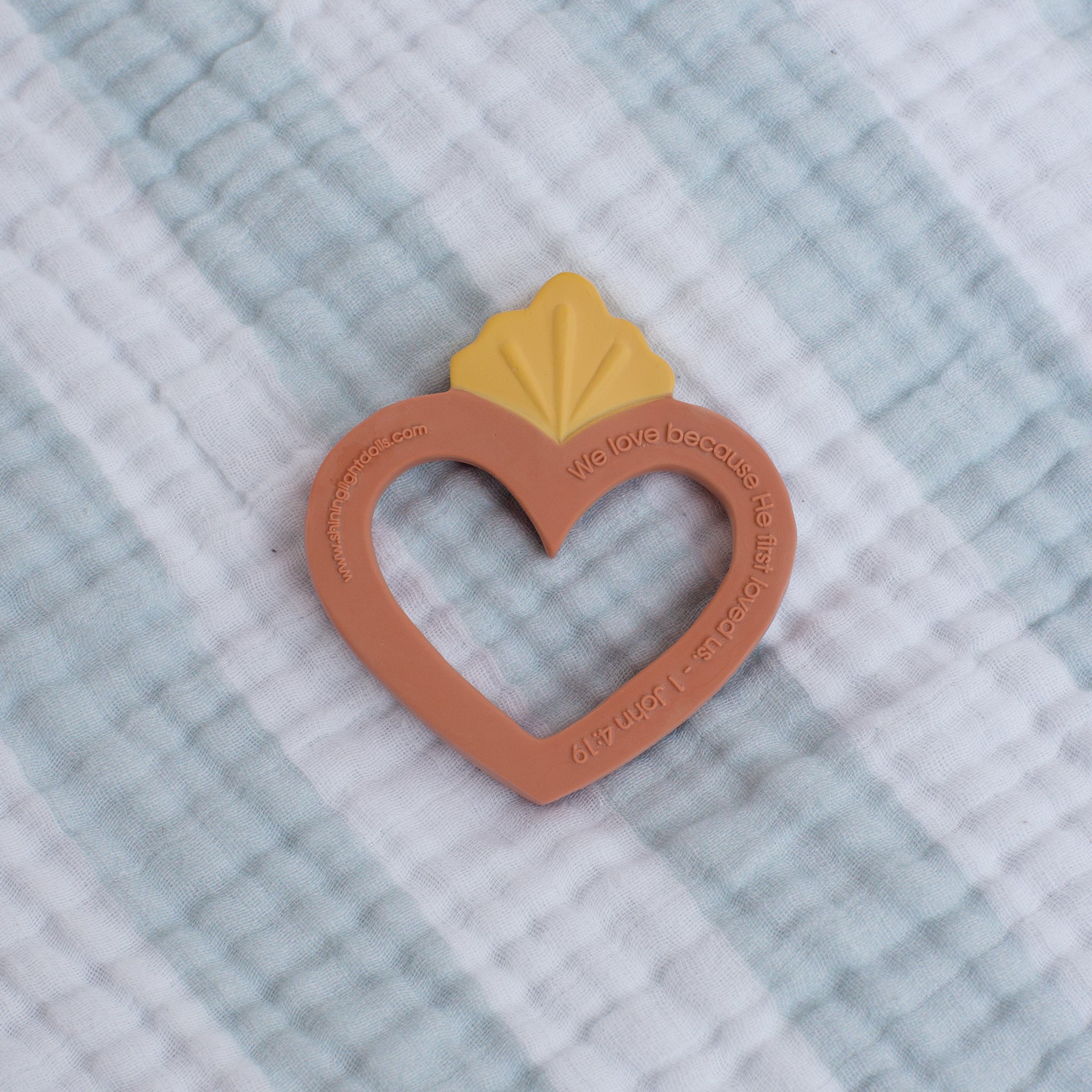 Sacred Heart Natural Rubber Teether