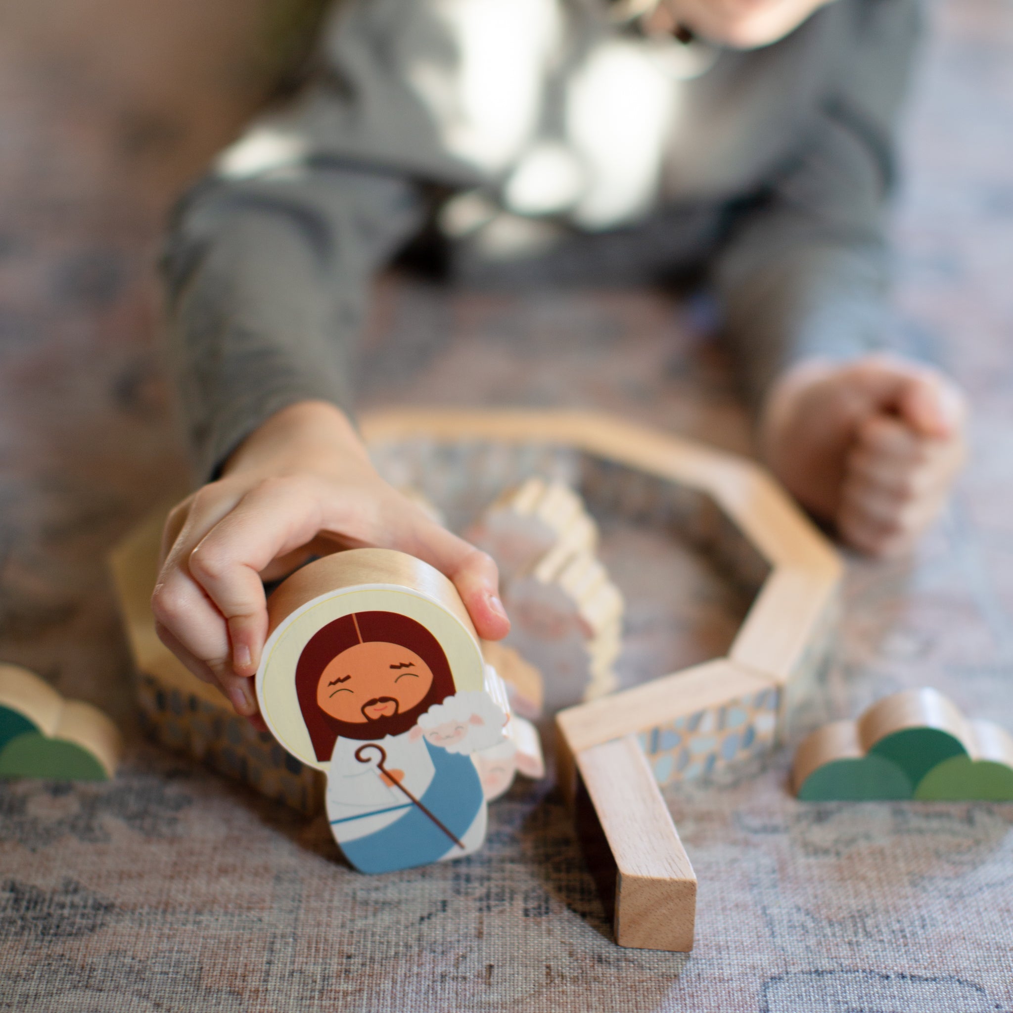 Jesus The Good Shepherd Wooden Playset