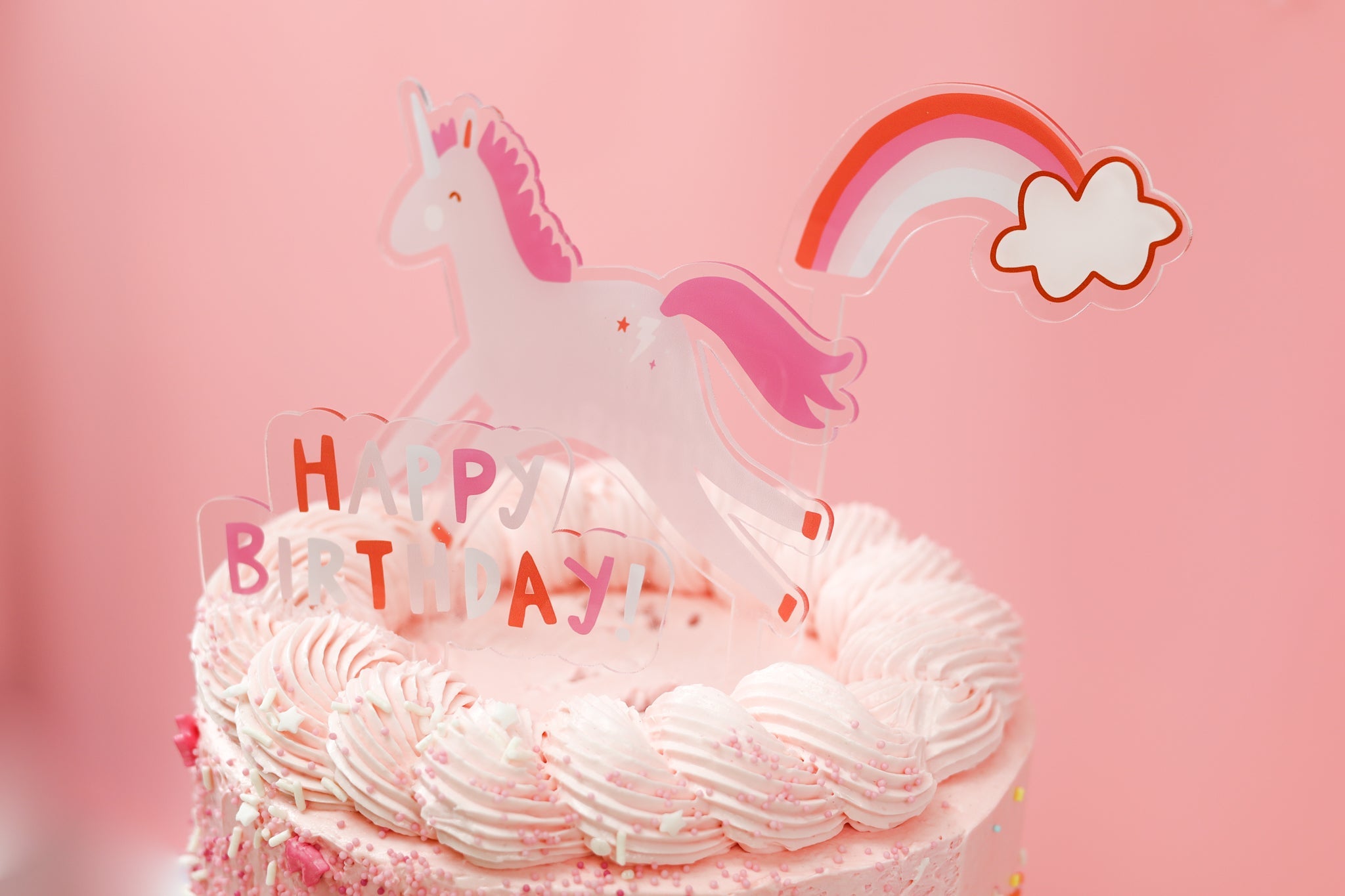 I Believe In Unicorns Acrylic Cake Topper Set