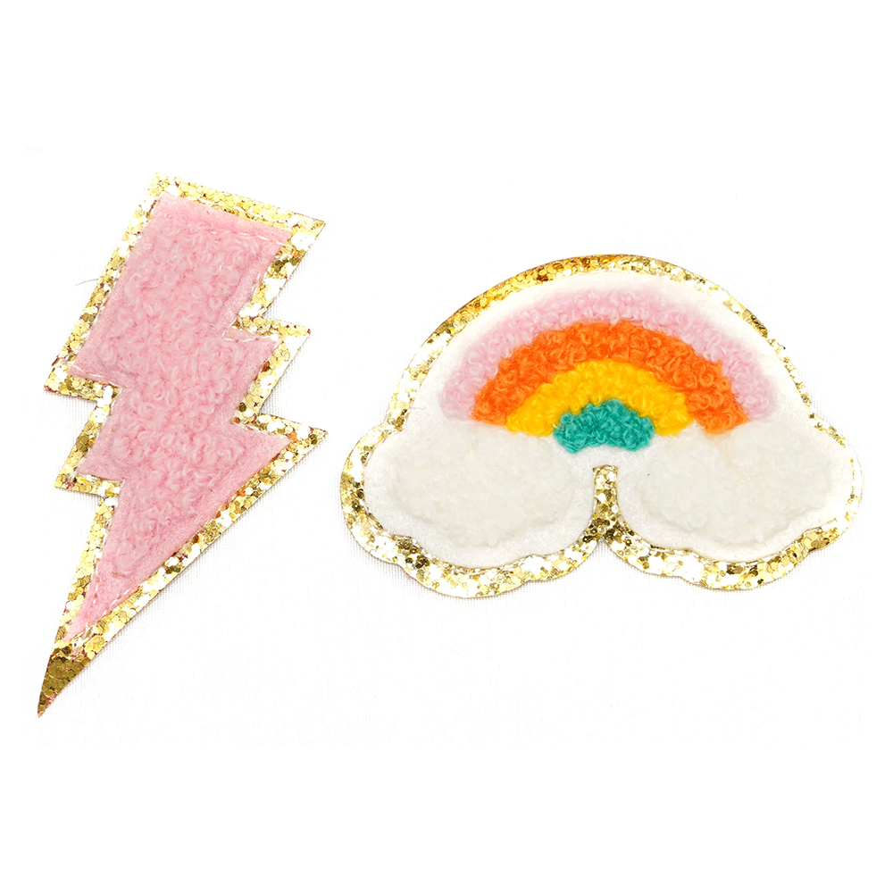 Rainbow & Lightning Patch Set (pink)