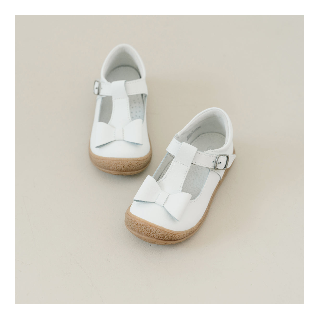 Emma Classic White Bow T-strap Mary Jane