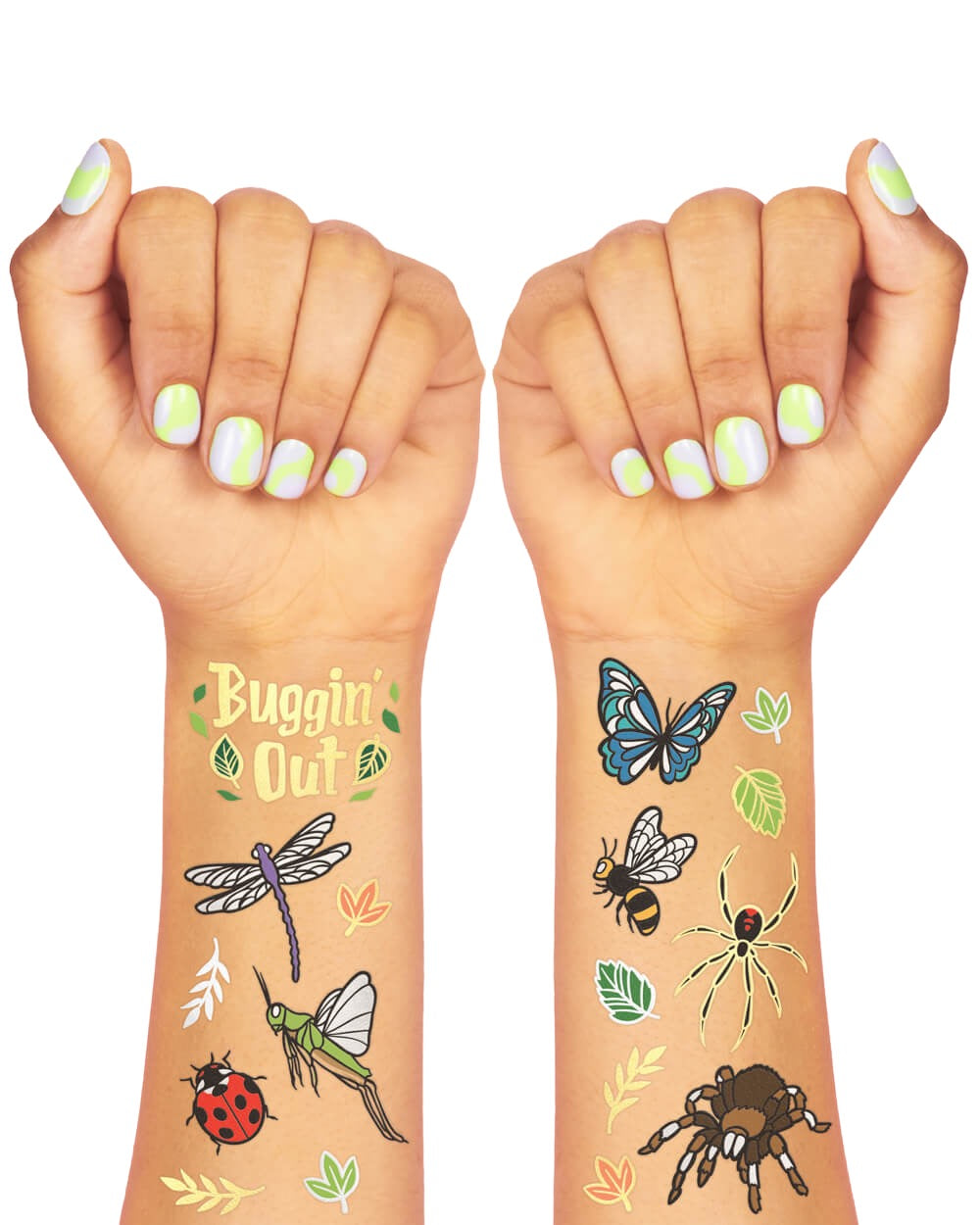 Buggin' Out Tats - 48 Foil Temporary Tattoos