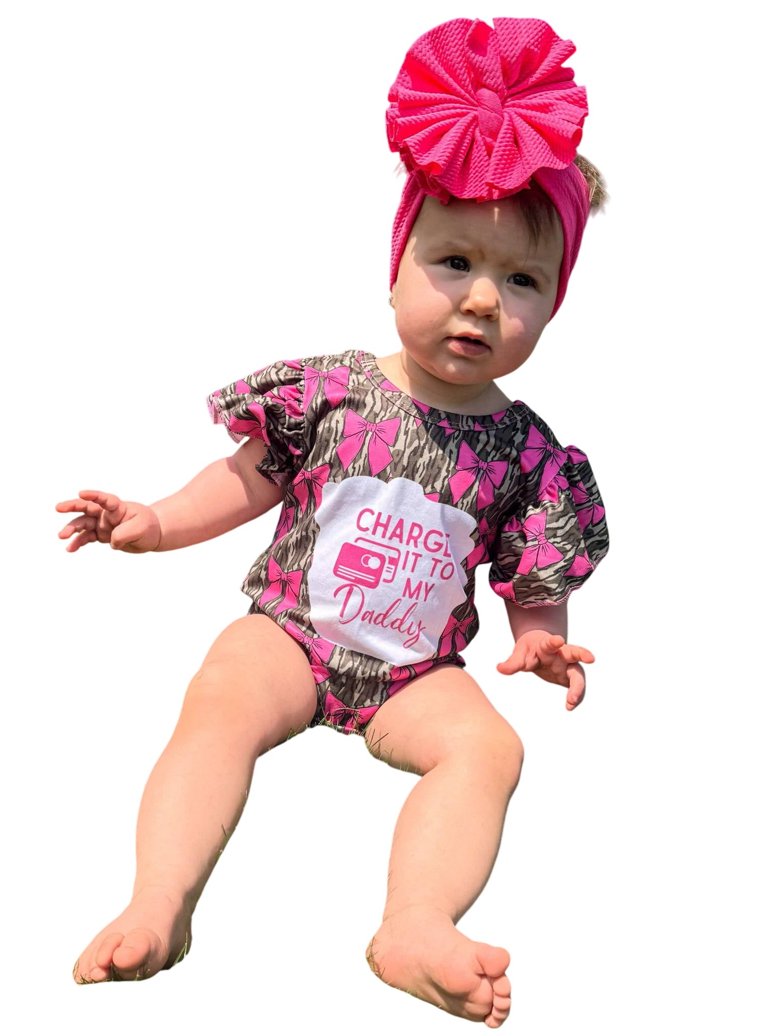 Charge It To My Daddy Camo Bows Leo