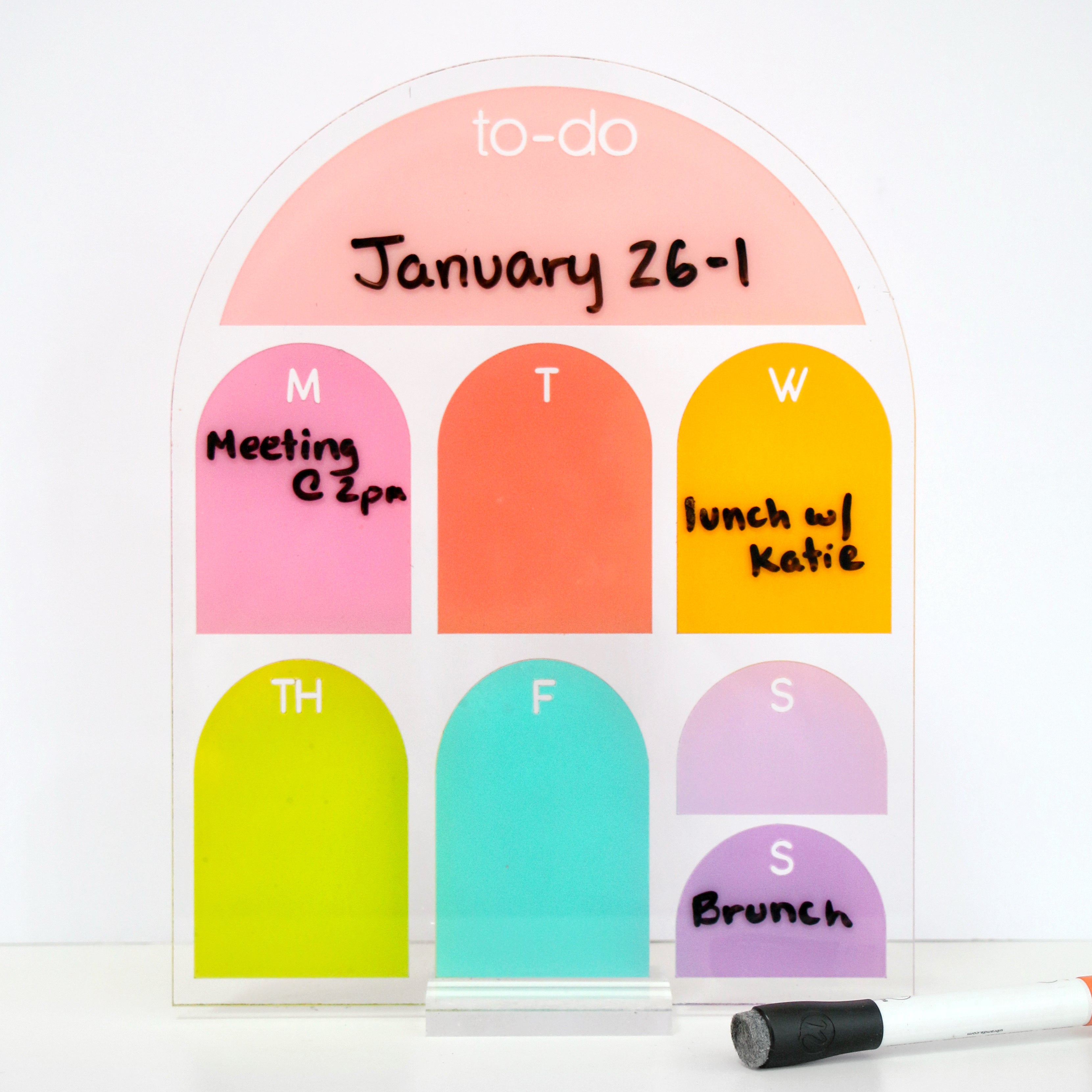 Weekly Rainbow Arch Standing Dry Erase Board
