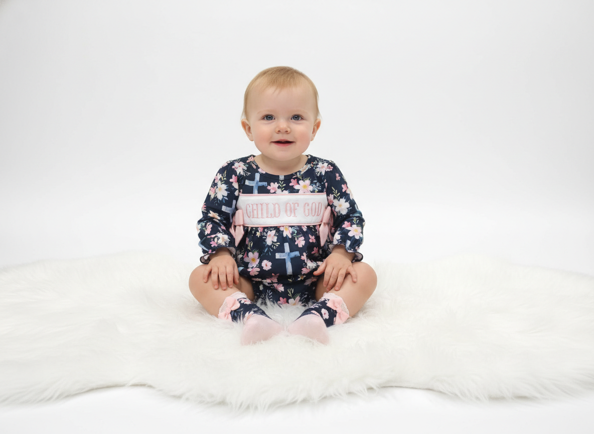 Child Of God Floral Romper
