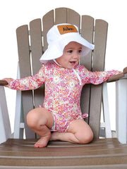 Pink Seashell Rash Guard Swimsuit