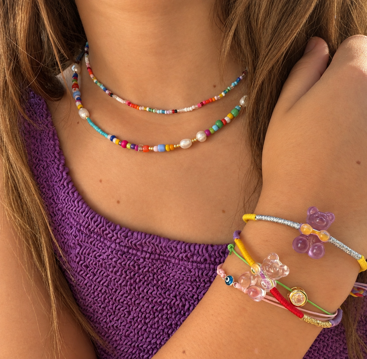Kids Clear Gummy Bear Carnival Bracelet