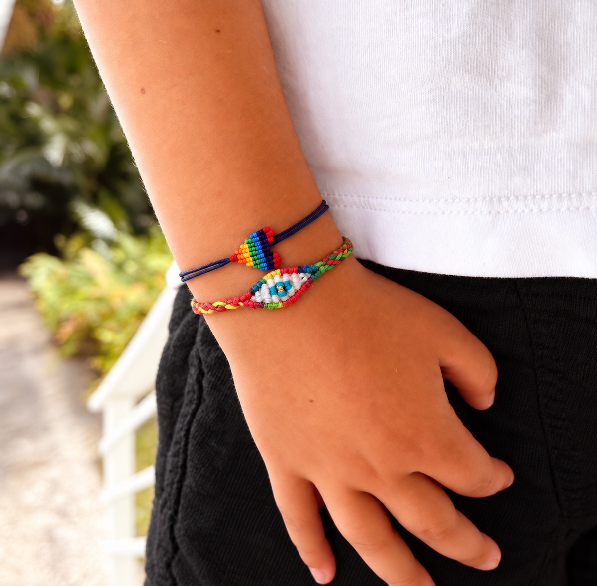 Kids Small Evil Eye Rainbow Bracelet